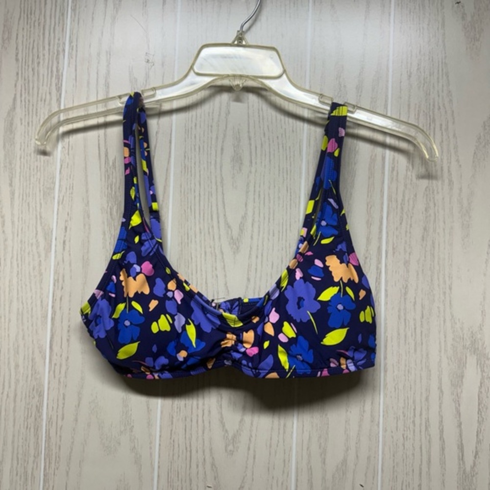 Lulus purple floral strap swim top sz Lg